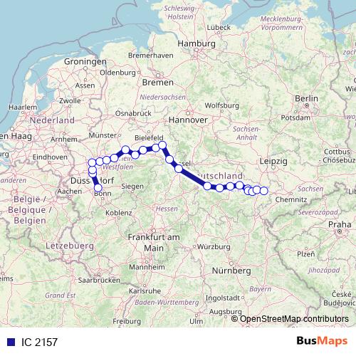 IC 2157 rail Line Map