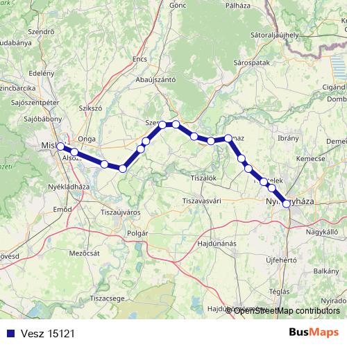 Vesz 15121 rail Line Map