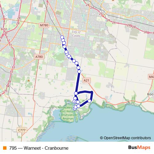 795 bus Line Map