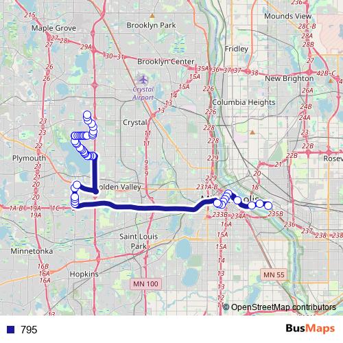 795 bus Line Map