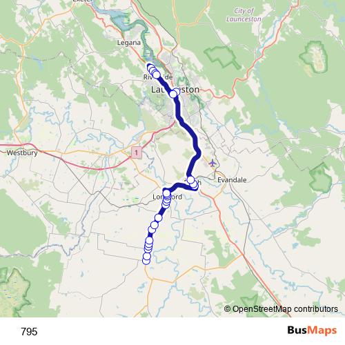 795 bus Line Map
