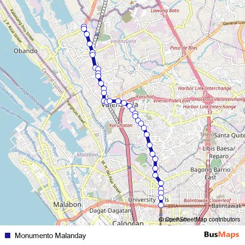 Monumento Malanday bus Line Map