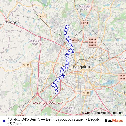 401-RC D45-Beml5 bus Line Map