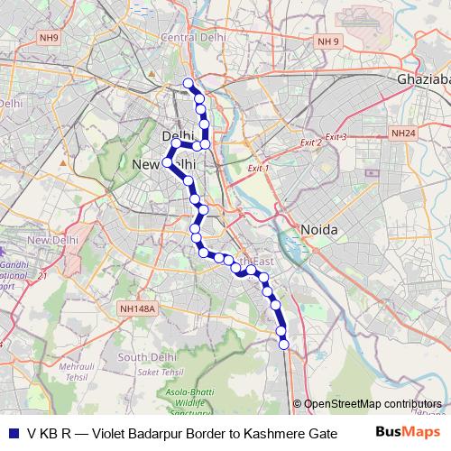 V KB R metro Line Map