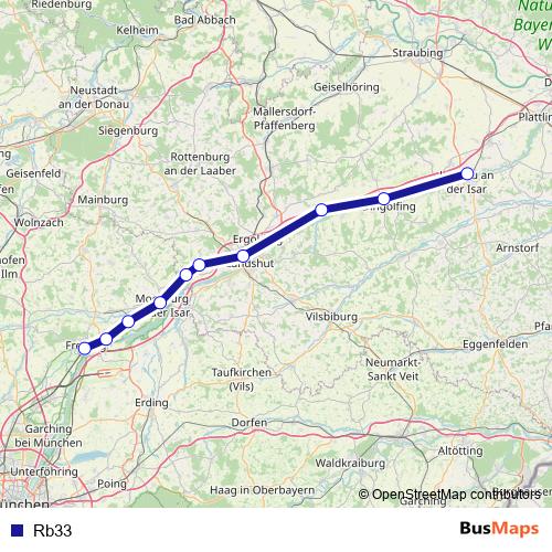 Rb33 bus Line Map