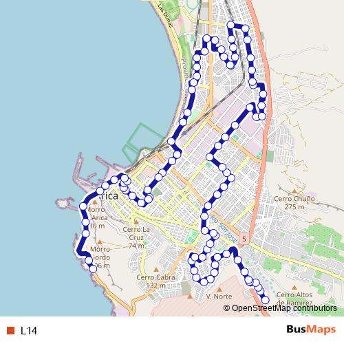 L14 bus Line Map