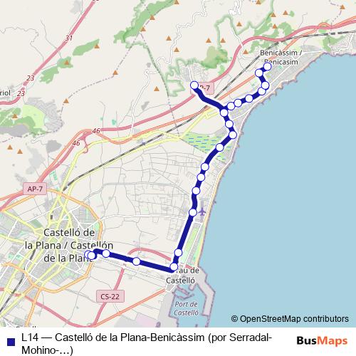 L14 bus Line Map
