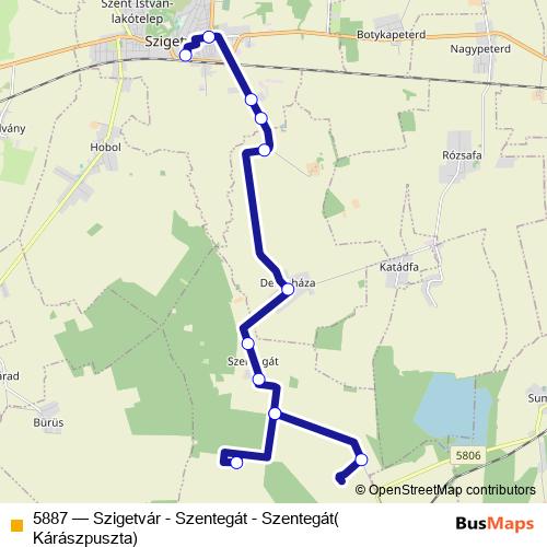 5887 bus Line Map