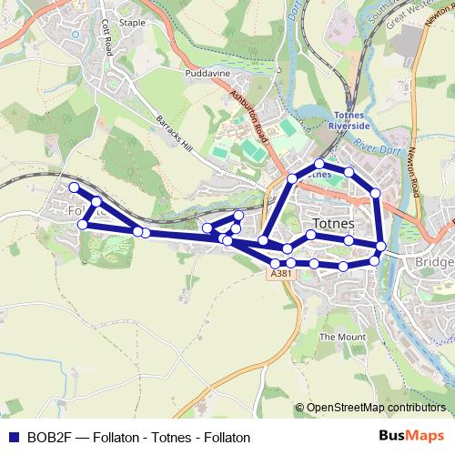 BOB2F bus Line Map