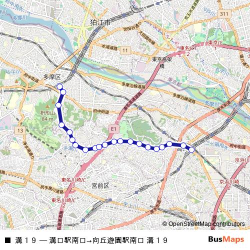 溝１９ bus Line Map