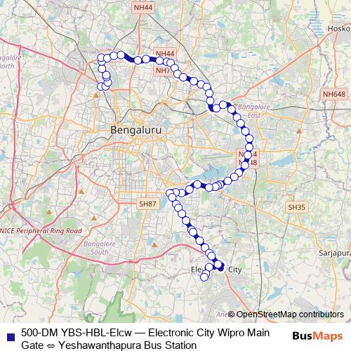 500-DM YBS-HBL-Elcw bus Line Map