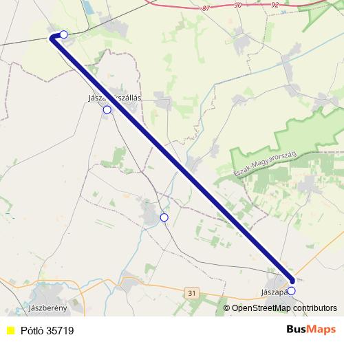 Pótló 35719 bus Line Map