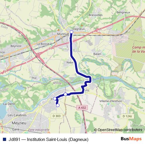 Jd891 bus Line Map