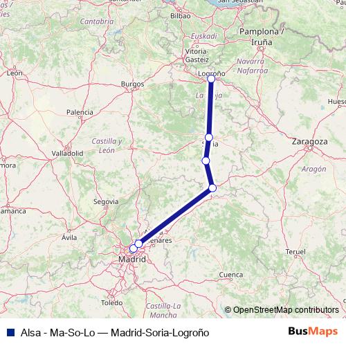Alsa - Ma-So-Lo bus Line Map