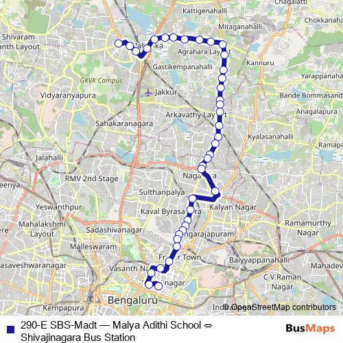 290-E SBS-Madt bus Line Map