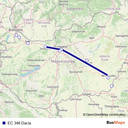 EC 346 Dacia rail Line Map