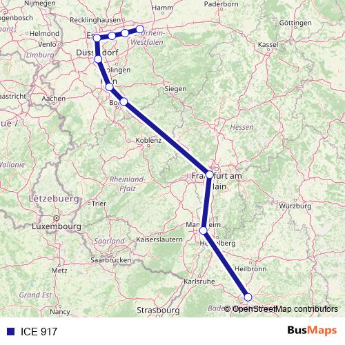ICE 917 rail Line Map