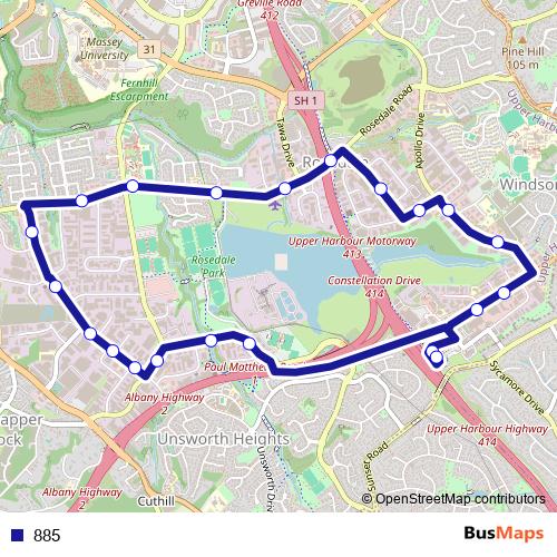 885 bus Line Map