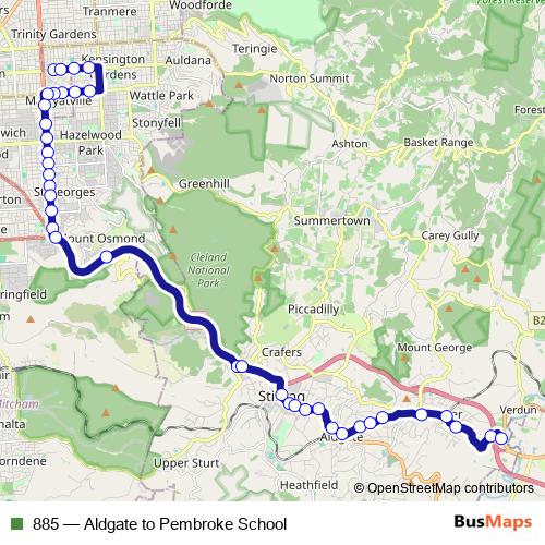 885 bus Line Map