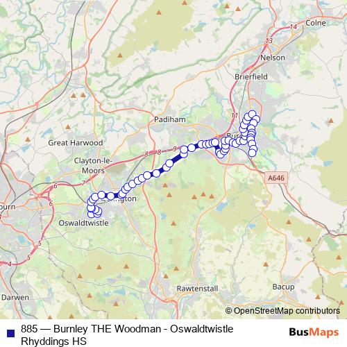 885 bus Line Map
