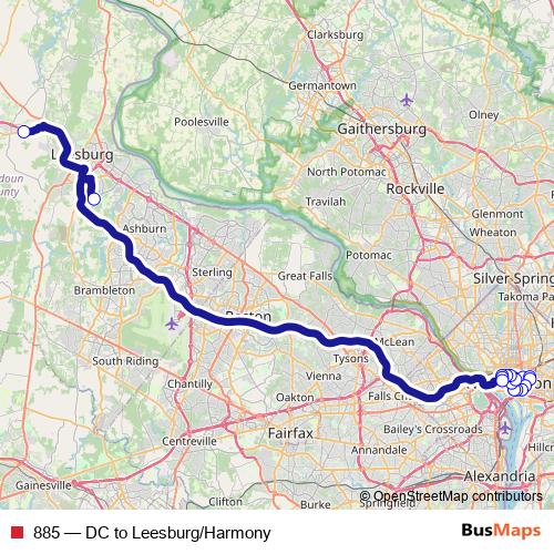 885 bus Line Map