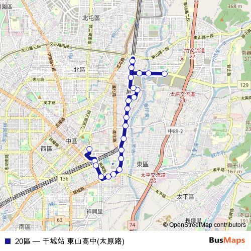 20區 bus Line Map