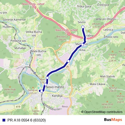 PR A18 0554 6 (63320) bus Line Map
