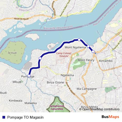 Pompage TO Magasin bus Line Map