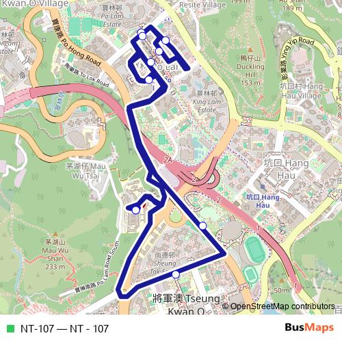 NT-107 bus Line Map