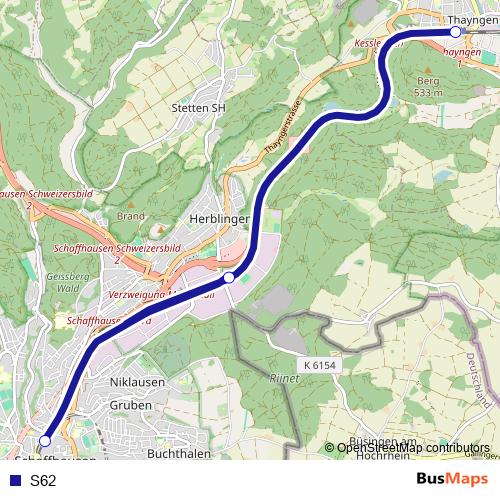 S62 tram Line Map