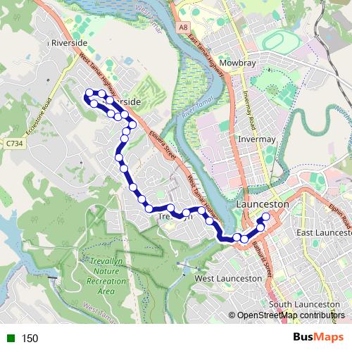 150 bus Line Map