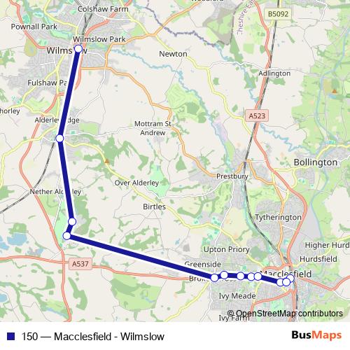150 bus Line Map
