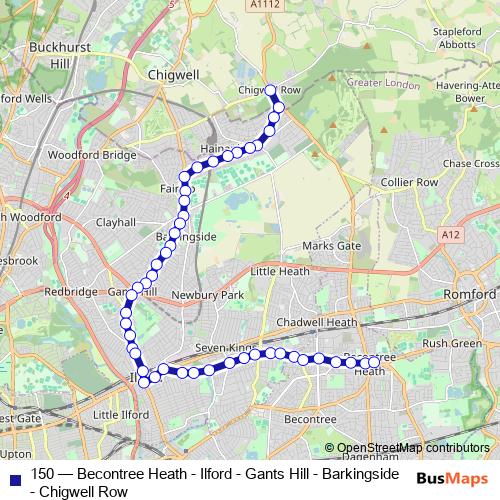 150 bus Line Map