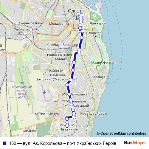 150 bus Line Map