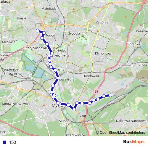 150 bus Line Map