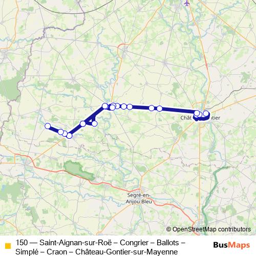 150 bus Line Map