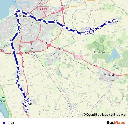 150 bus Line Map