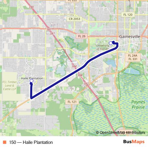 150 bus Line Map