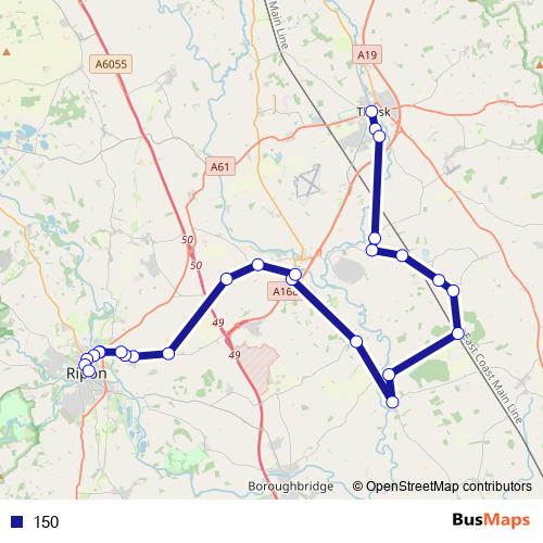 150 bus Line Map