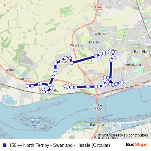 150 bus Line Map