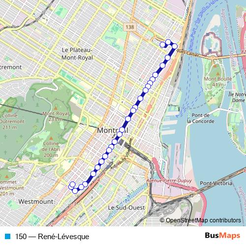 150 bus Line Map