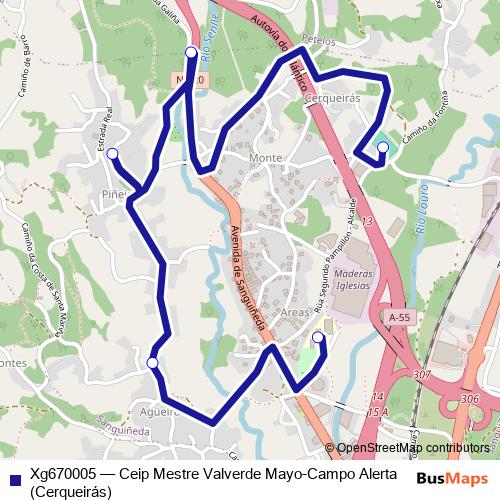 Xg670005 bus Line Map