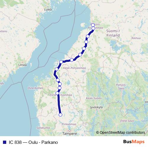 IC 838 rail Line Map