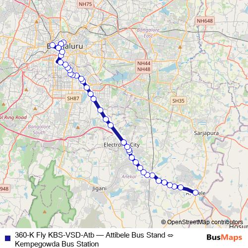 360-K Fly KBS-VSD-Atb bus Line Map