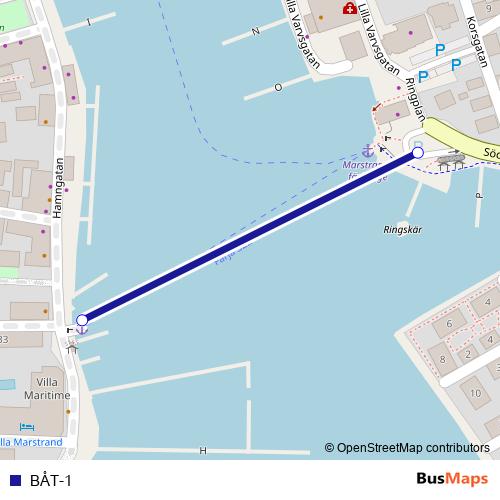 BÅT-1 ferry Line Map