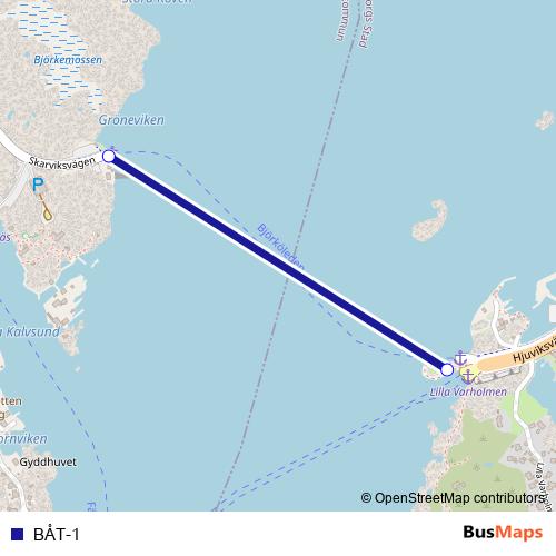 BÅT-1 ferry Line Map