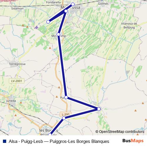 Alsa - Puigg-Lesb bus Line Map
