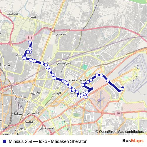 Minibus 259 bus Line Map