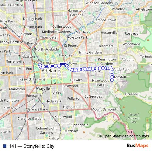 141 bus Line Map