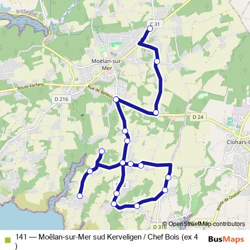 141 bus Line Map